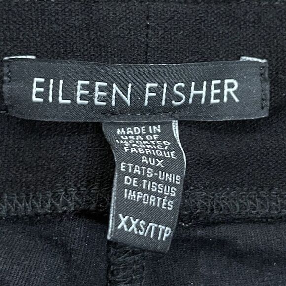 Eileen Fisher Pants Womens XXS Washable Crepe Ankle Stretch Pull On Black - Picture 4 of 14
